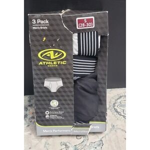 Athletic Works 3-Piece Mens Brief Underwear Performance Moisture Wicking ~ Sz‎ S